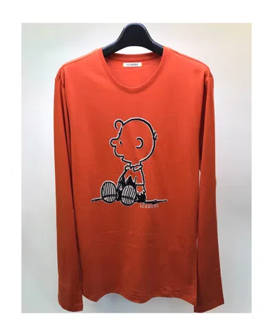 Iceberg Logo Long-sleeved T-shirt In Red