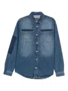 Iceberg Logo-patch Denim Shirt In Blue