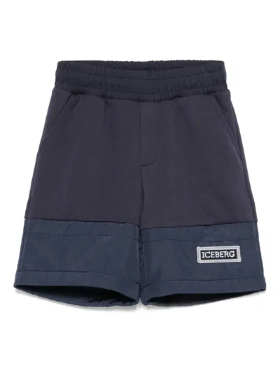 Iceberg Kids' Logo-patch Shorts In Blue