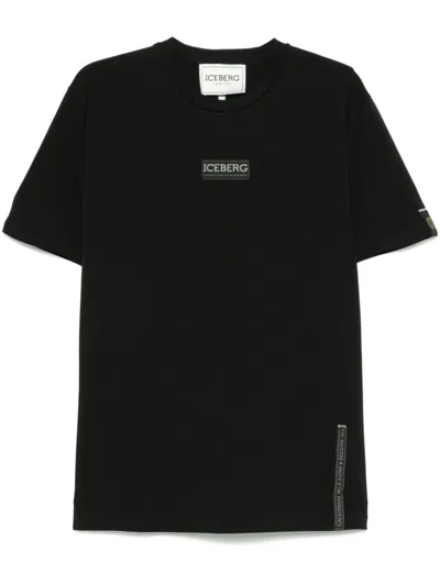 Iceberg Logo-patch T-shirt In Black