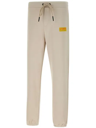 Iceberg Logo-patch Track Pants In Neutrals
