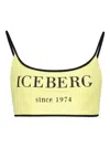 Iceberg Logo-print Bikini Top In Gelb