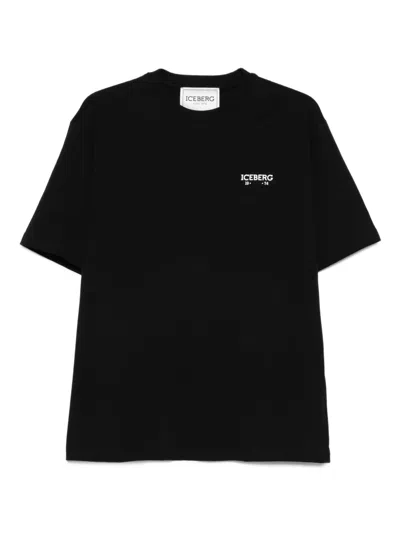 Iceberg Logo-print Cotton T-shirt In Black