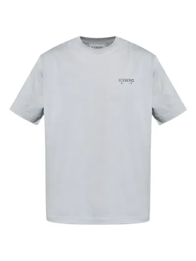 Iceberg Logo-print Cotton T-shirt In Gray