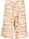 ICEBERG LOGO-PRINT DECK SHORTS