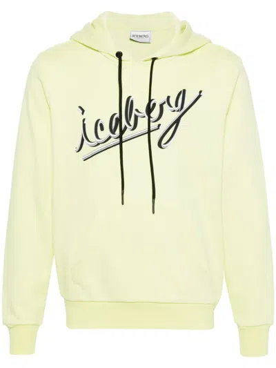 Iceberg Logo-print Hoodie In Green