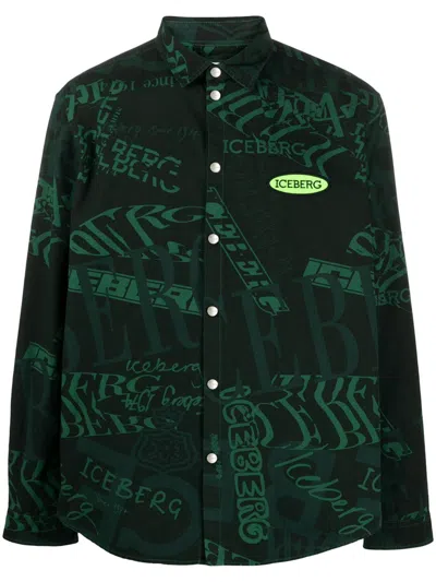 Iceberg Logo-print Shirt In Green
