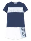 Iceberg Logo-print Shorts Set In Blue