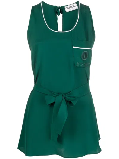 Iceberg Top Mit Logo-print In Green