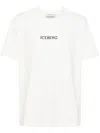 Iceberg Logo-print Stretch-cotton T-shirt In Neutrals