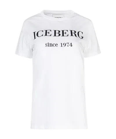 Iceberg Logo Print T-shirt In White