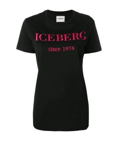 Iceberg Logo Printed T-shirt In Black