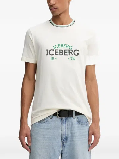 Iceberg Logo Ringer T-shirt In White