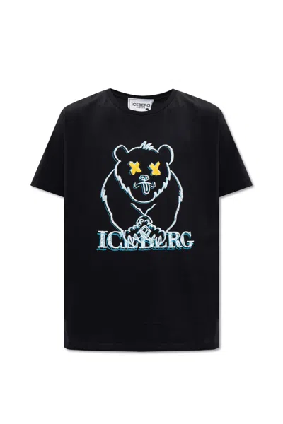 Iceberg Logo T-shirt In Black