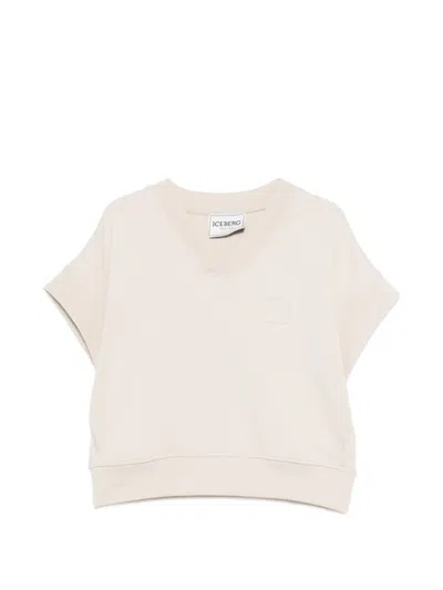 Iceberg Logo V-neck Sweatshirt In Neutral