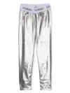 Iceberg Logo-waistband Laminated Leggings In Silver