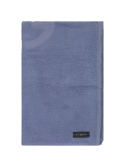 Iceberg Logo-embossed Beach Towel In Blue