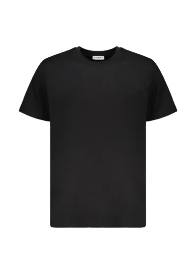 Iceberg Logo-embroidered Cotton T-shirt In Black