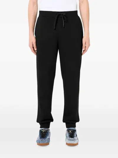 Iceberg Logo-embroidered Drawstring Track Pants In Black