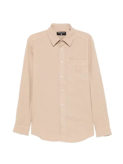 Iceberg Logo-embroidered Patch-pocket Shirt In Brown