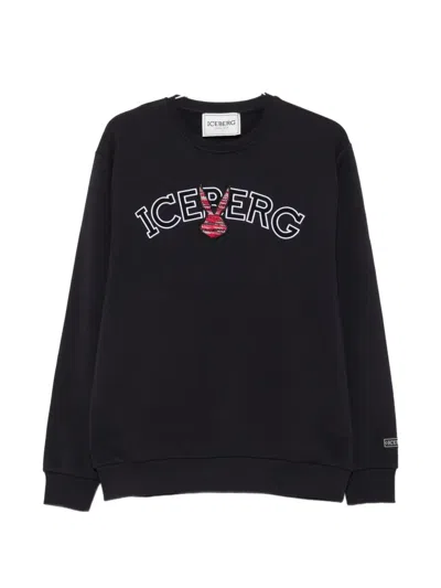 Iceberg Long-sleeve Crew-neck Sweatshirt In Black