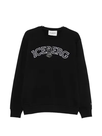 Iceberg Long-sleeve Crew-neck Sweatshirt In Black
