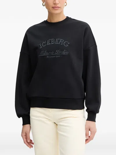 Iceberg Logo-embroidered Sweatshirt In Blue