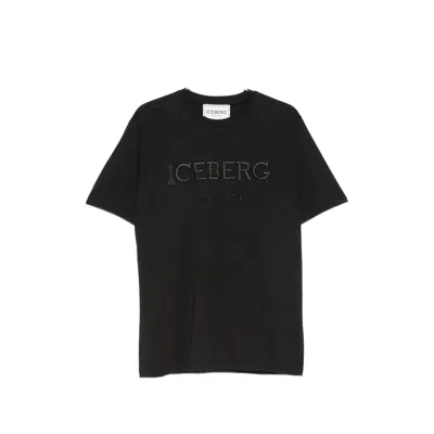 Iceberg Logo-embroidered T-shirt In Black