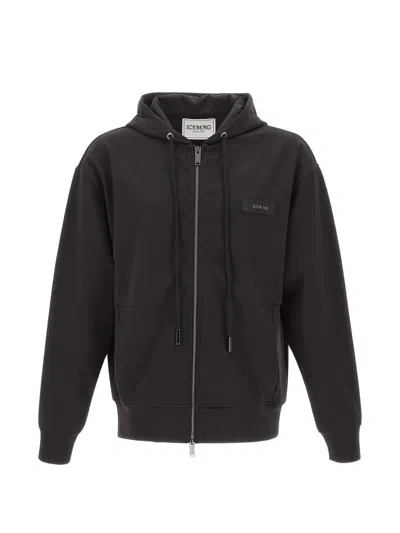 Iceberg Logo-patch Zip-up Hoodie In Multi