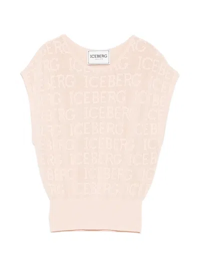 Iceberg Logo-pattern Vest In Pink