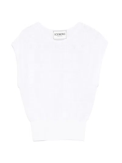 Iceberg Logo-pattern Vest In White