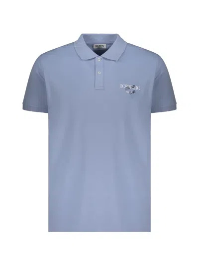 Iceberg Logo-print Polo Shirt In Blue