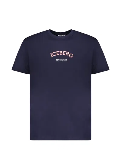 Iceberg Logo-print Short-sleeve T-shirt In Blue