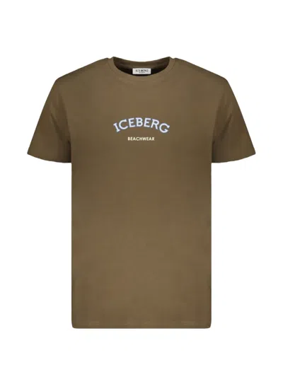 Iceberg Logo-print Short-sleeve T-shirt In Brown