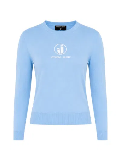 Iceberg Logo-print Sweater In Blue