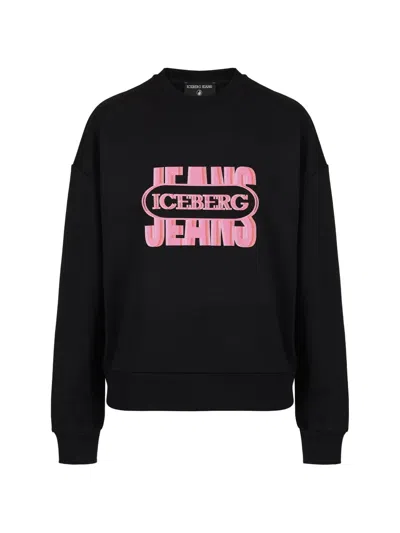 Iceberg Logo-print Sweatshirt In Black