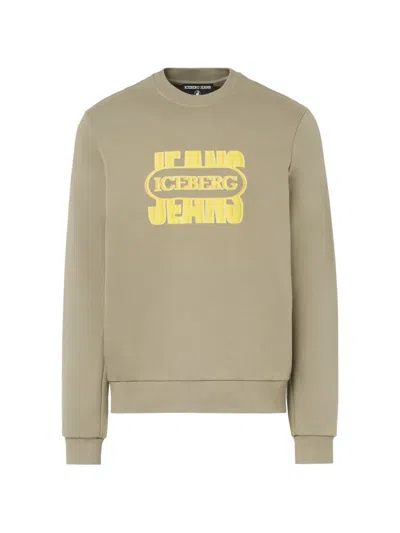 Iceberg Logo-print Sweatshirt In Brown