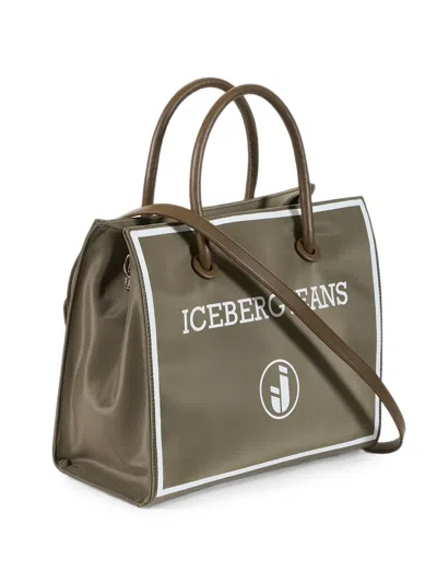Iceberg Logo-print Tote Bag In Brown