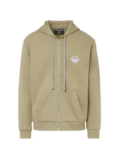 Iceberg Logo-print Zip-up Hoodie In Neutral