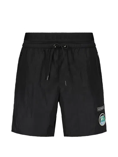 Iceberg Logo-waistband Drawstring Swim Shorts In Black