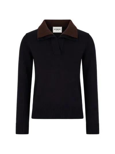 Iceberg Lomg-sleeves Polo Top In Brown