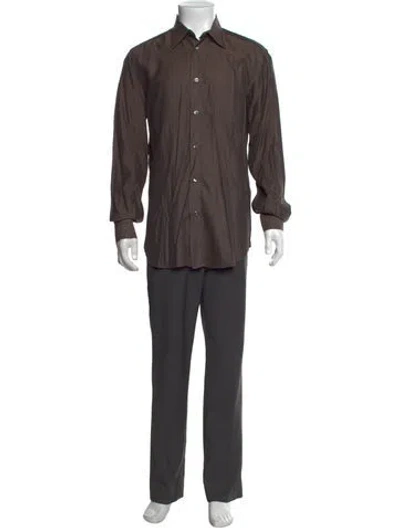 Pre-owned Iceberg Long Sleeve Dress Shirt In Brown
