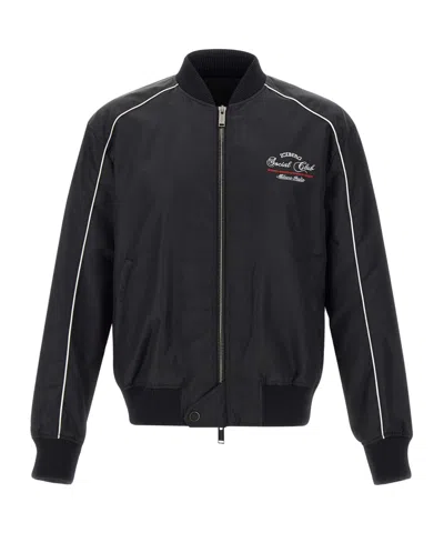 Iceberg Logo-detail Zip-up Bomber Jacket In Black