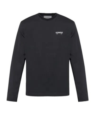Iceberg Logo-print Long-sleeve T-shirt In Black