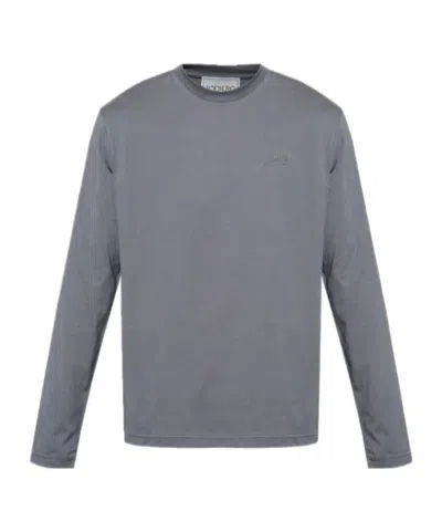 Iceberg Logo-embroidered Long-sleeve T-shirt In Gray