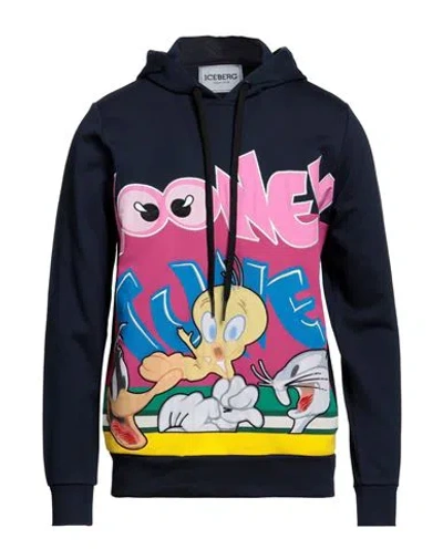 Iceberg Looney Tunes Man Sweatshirt Midnight Blue Size Xxl Cotton
