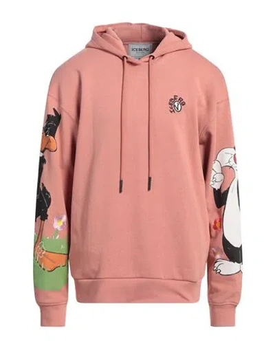 Iceberg Looney Tunes Man Sweatshirt Salmon Pink Size Xl Cotton, Polyester