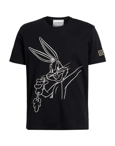 Iceberg Looney Tunes Man T-shirt Black Size M Cotton, Polyester