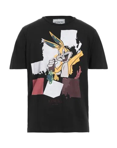 Iceberg Looney Tunes Man T-shirt Black Size Xl Cotton, Elastane