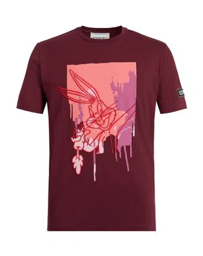 Iceberg Looney Tunes Man T-shirt Burgundy Size 3xl Cotton, Elastane